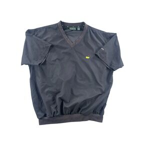 Masters Collection Golf Windbreaker Pullover Mens‎ XL Black Short Sleeve V-Neck